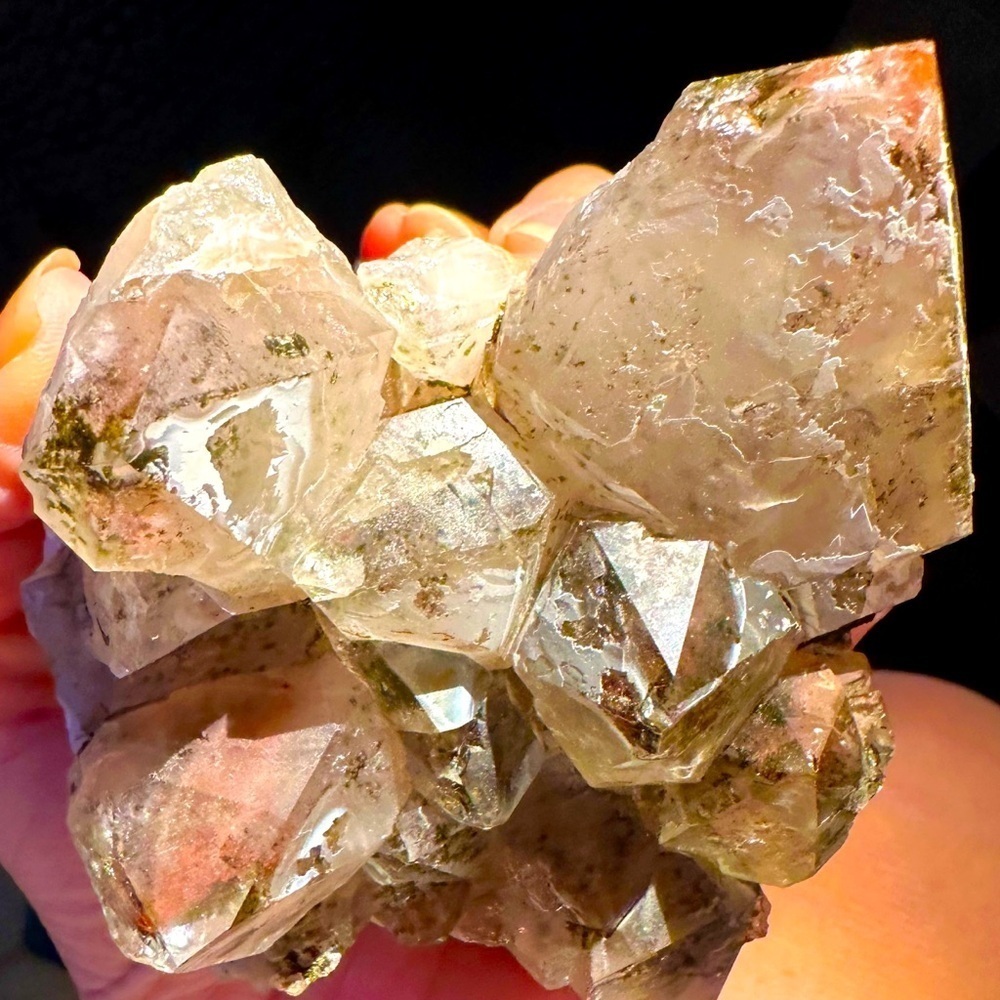 HOLD? Large quartz, amethyst, and epidote with phantoms terminations red quartz